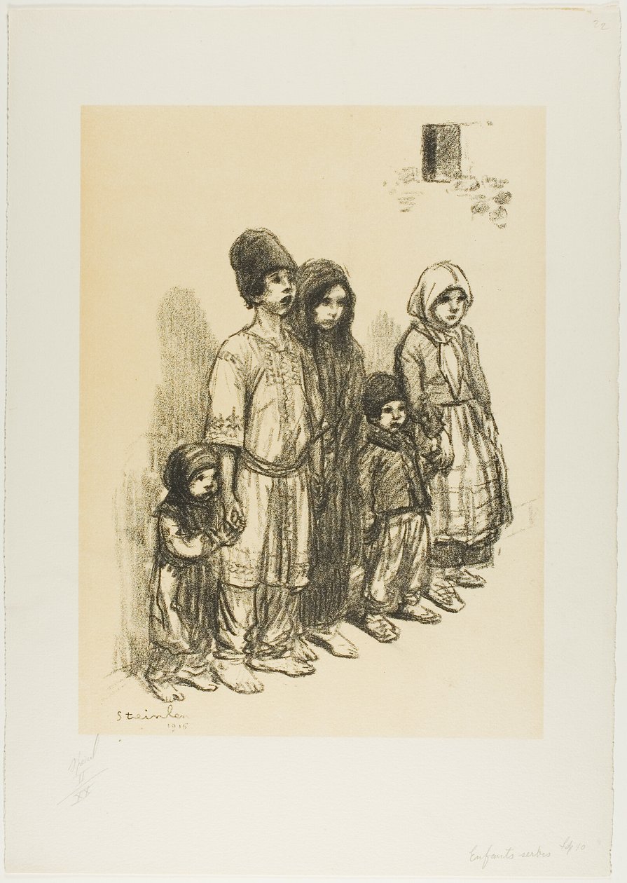 Crianças sérvias de Théophile Alexandre Pierre Steinlen
