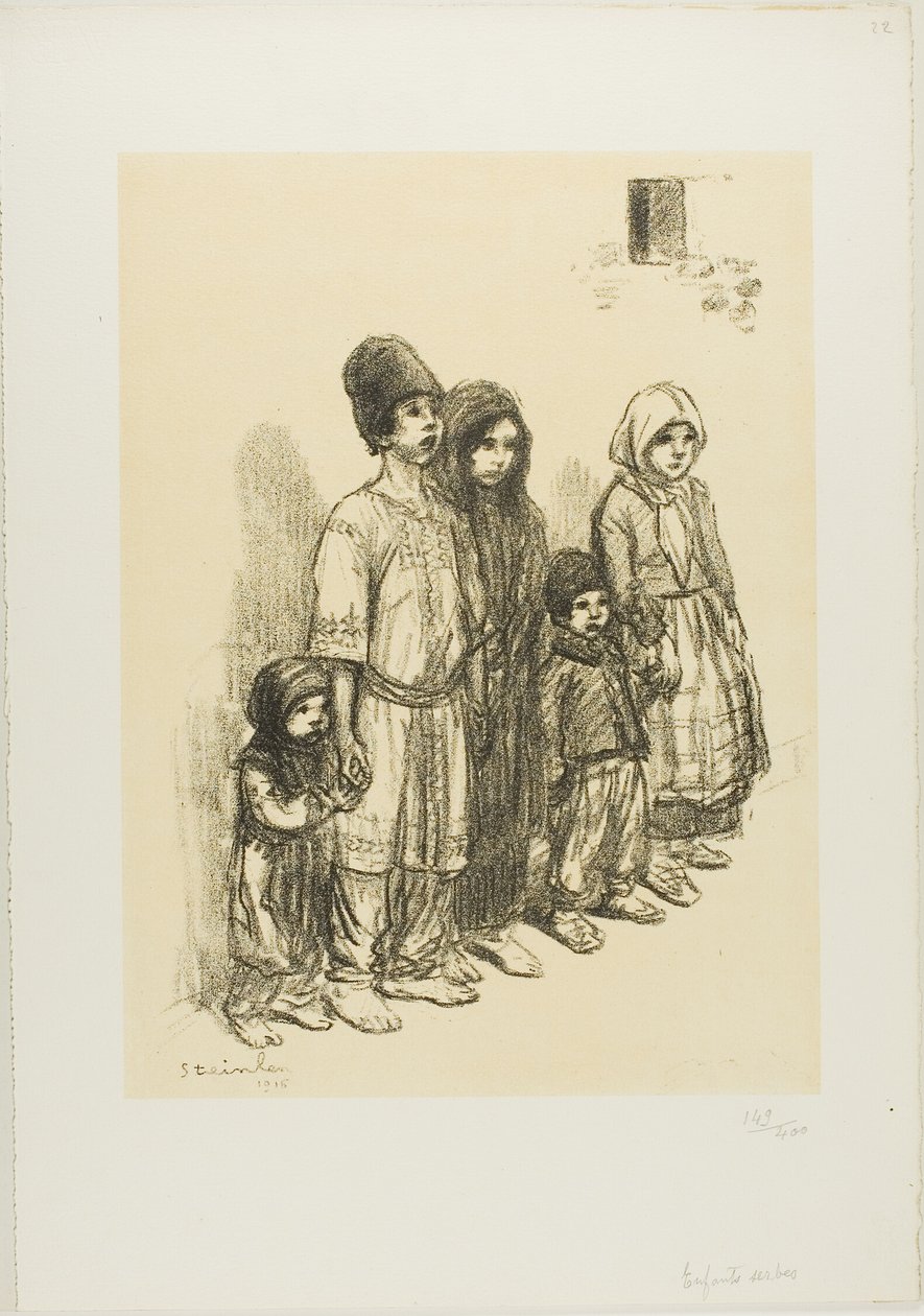 Crianças sérvias de Théophile Alexandre Pierre Steinlen