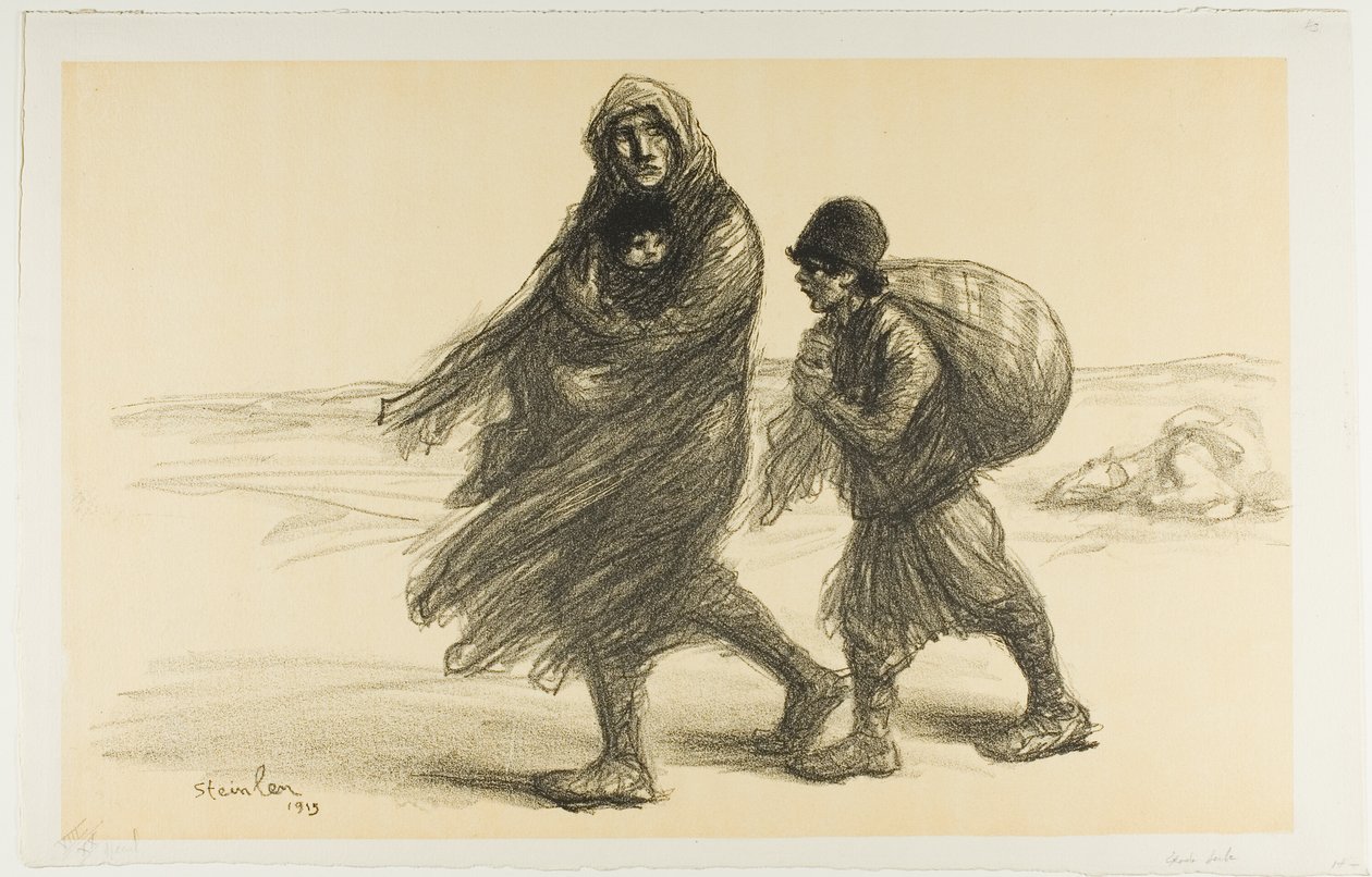 Êxodo sérvio, chapa vinte e um de Actualités de Théophile Alexandre Pierre Steinlen