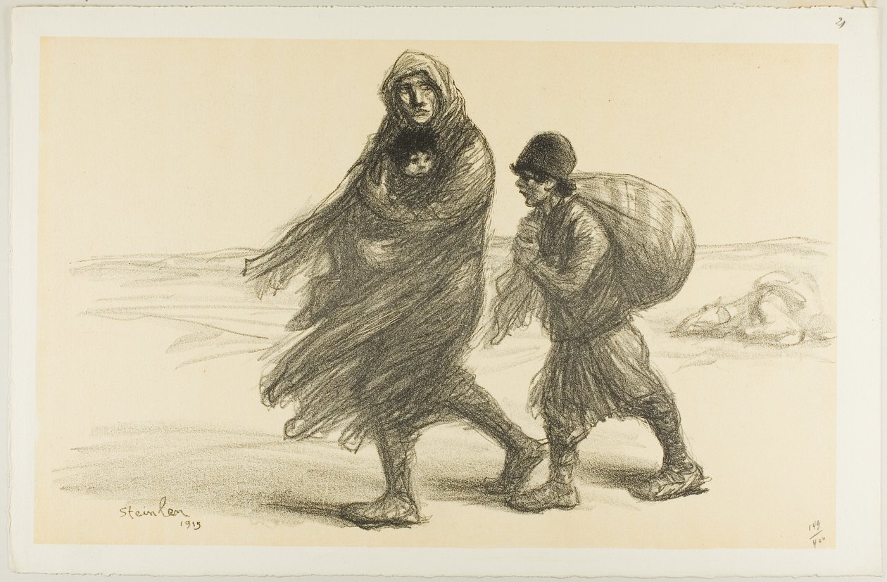 Êxodo sérvio, chapa vinte e um de Actualités de Théophile Alexandre Pierre Steinlen