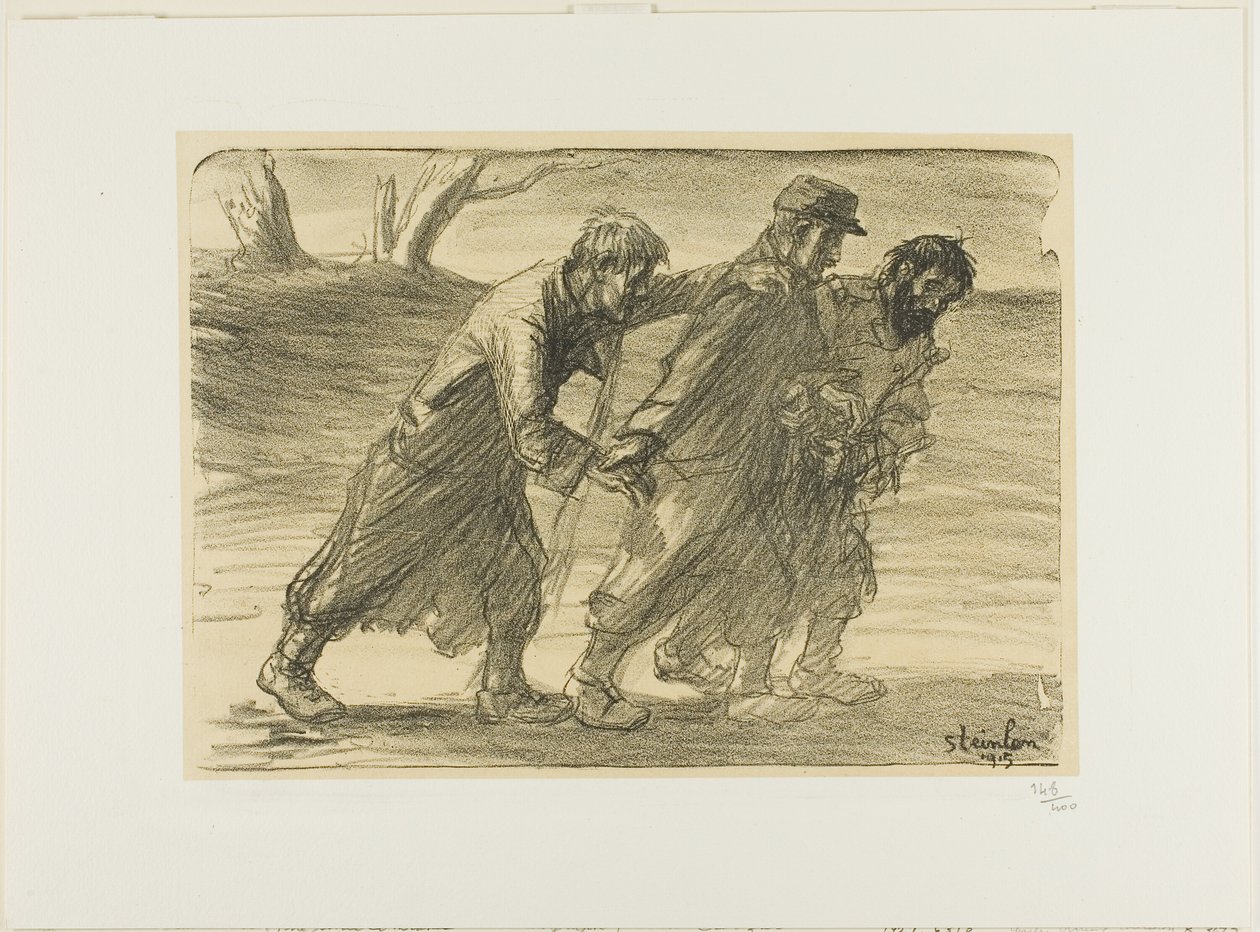 Três camaradas, prato cinco de Actualités de Théophile Alexandre Pierre Steinlen