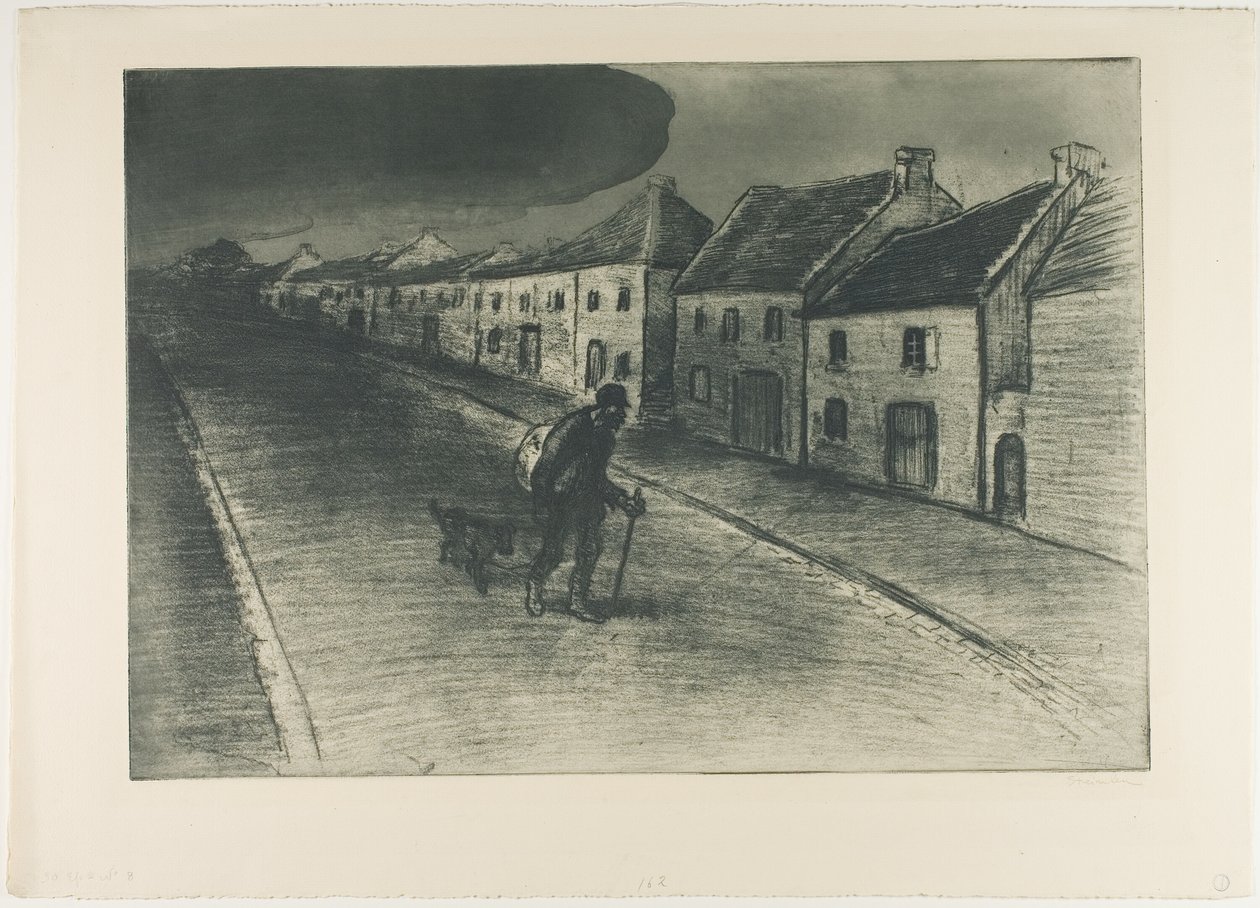 Vagabundo que passa por uma aldeia adormecida de Théophile Alexandre Pierre Steinlen
