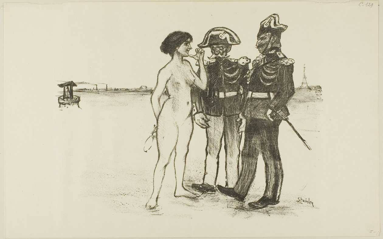A verdade e os dois soldados de Théophile Alexandre Pierre Steinlen