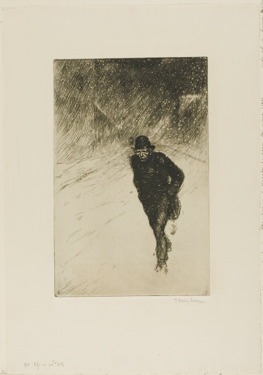 Vagabundo na neve de Théophile Alexandre Pierre Steinlen