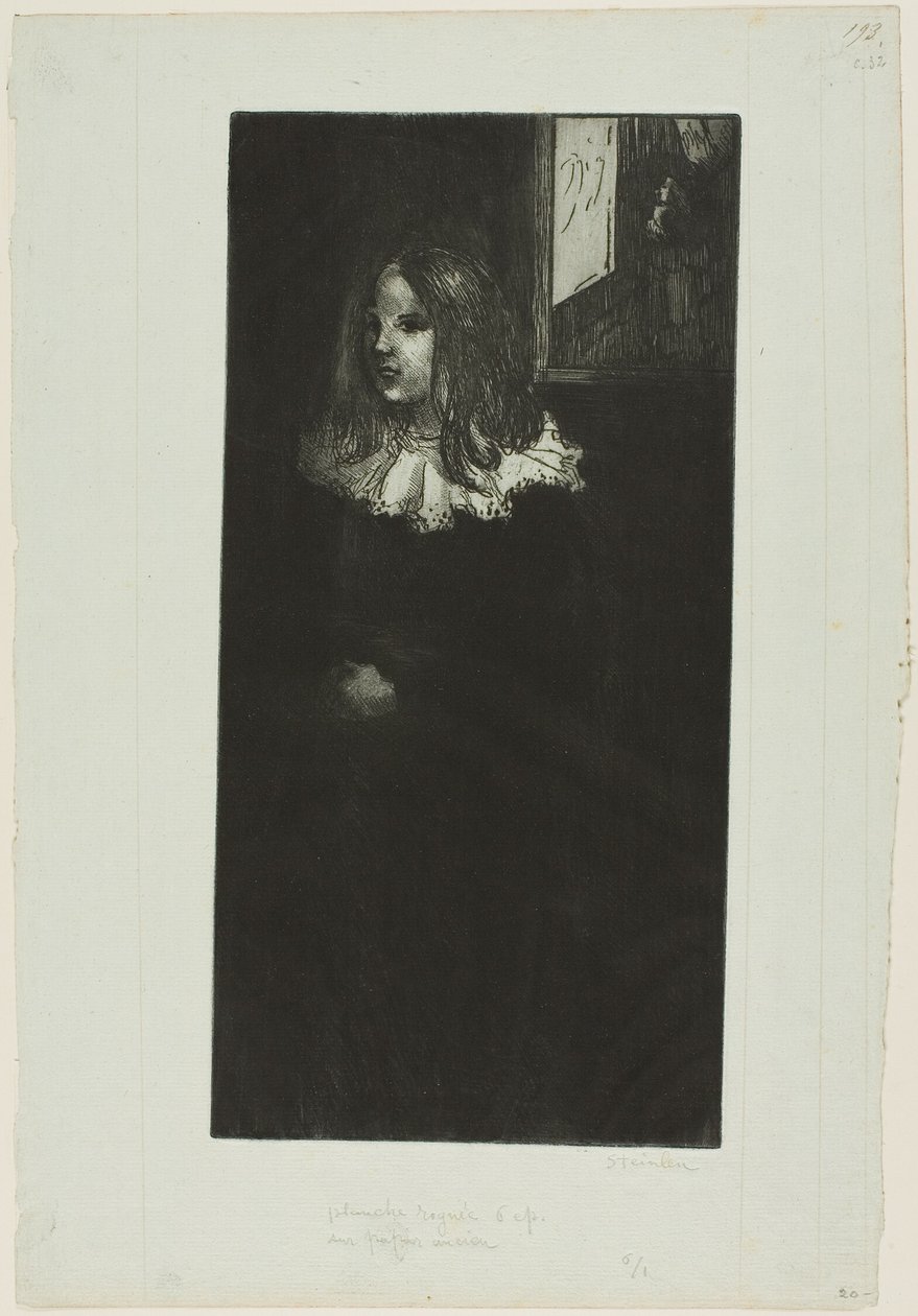 Jovem rapariga com colarinho branco de Théophile Alexandre Pierre Steinlen