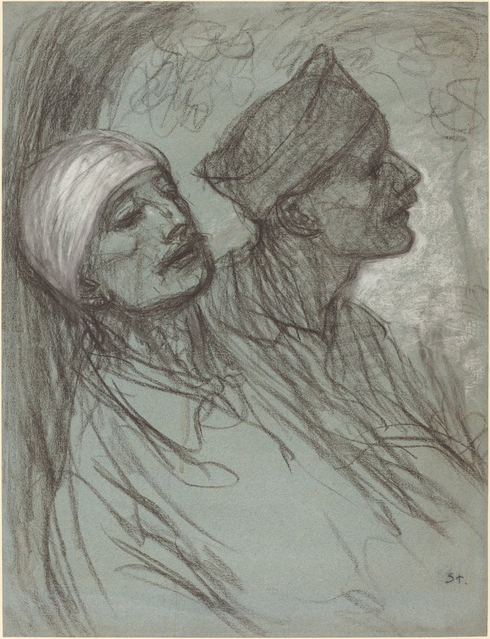Um soldado ferido e seu camarada, 1916. de Théophile Alexandre Steinlen