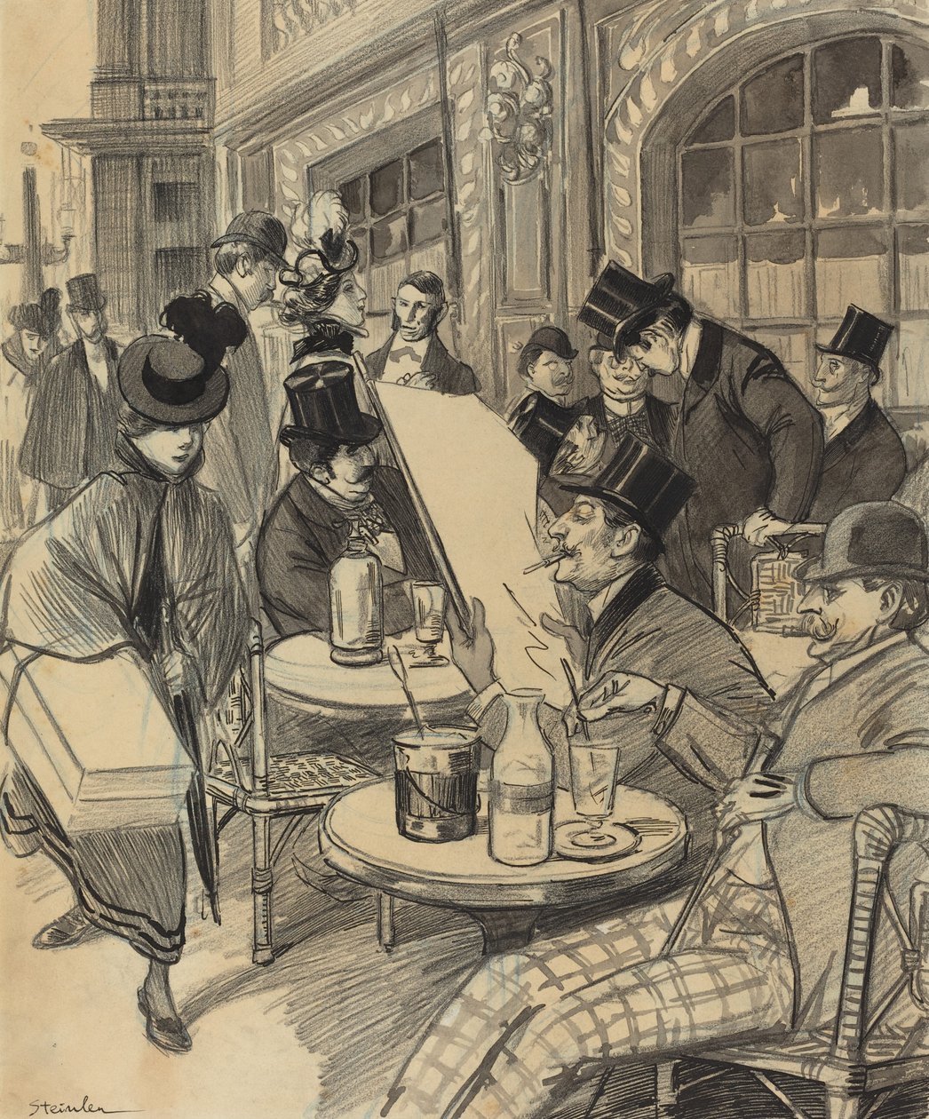 Chez Maxime, final do século XIX e início do século XX. de Théophile Alexandre Steinlen