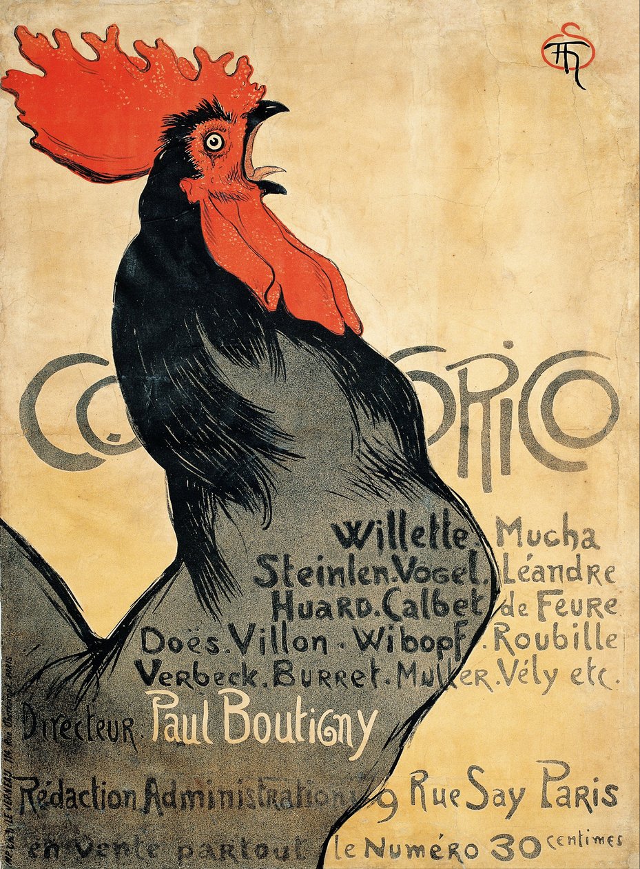Cocorico Poster de Théophile Alexandre Steinlen