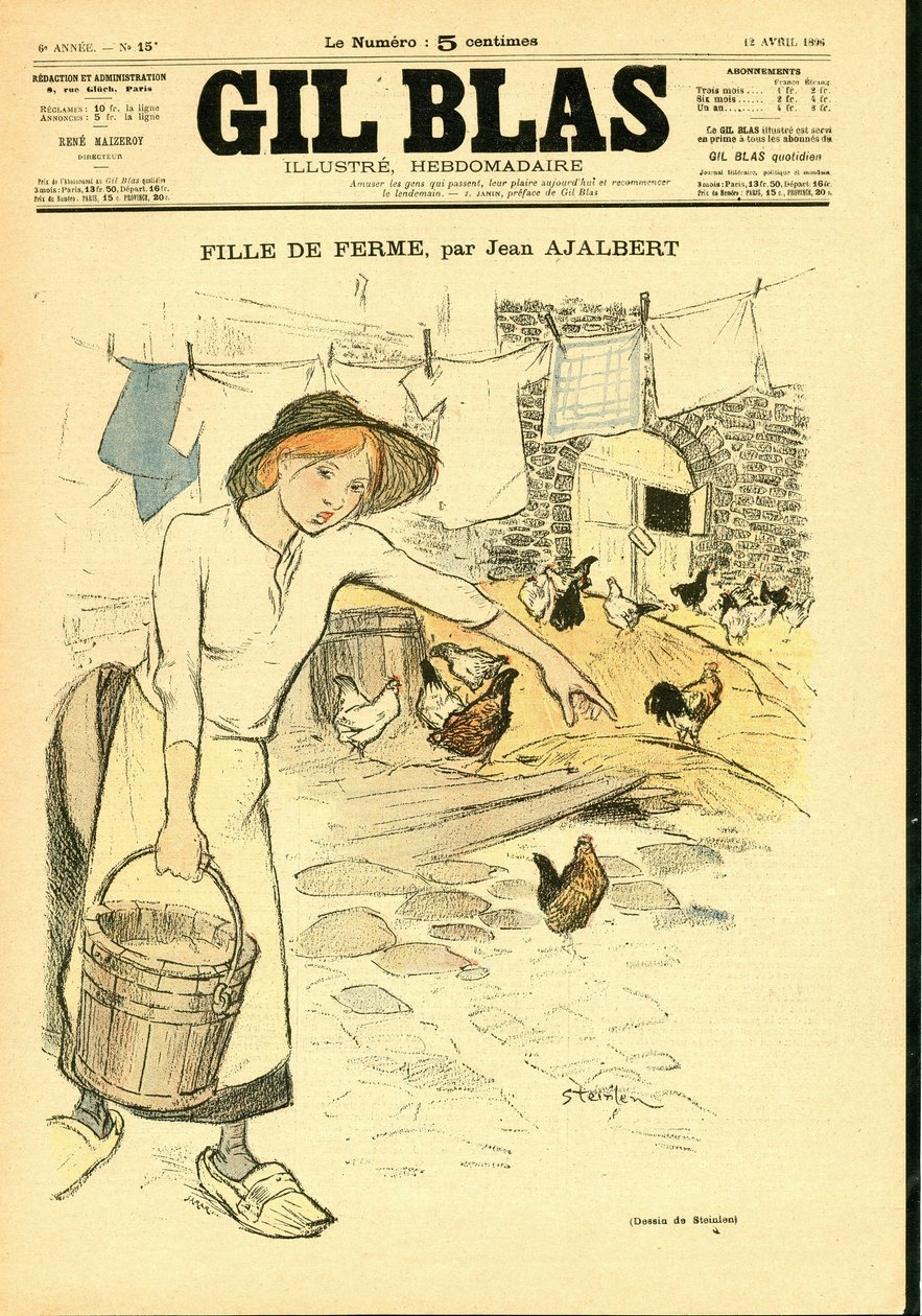 Capa do "Gil Blas". de Théophile Alexandre Steinlen