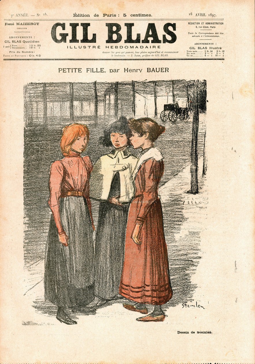 Capa do "Gil Blas". de Théophile Alexandre Steinlen