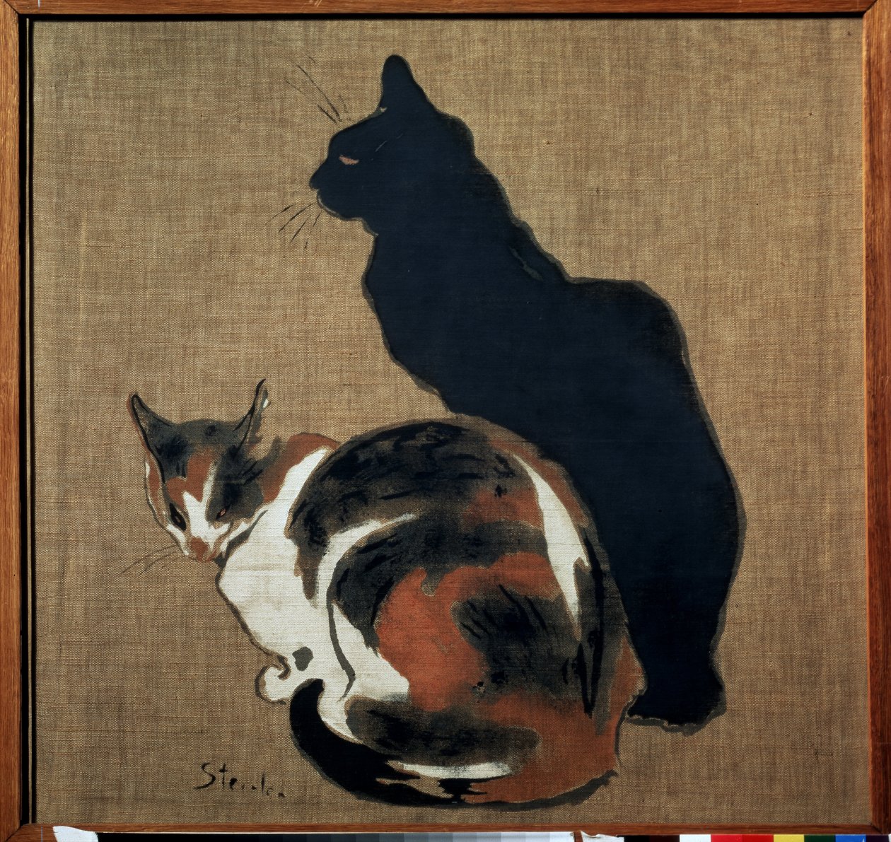 "Dois gatos" Um gato e a sua sombra. Pintura por Theophile Alexandre Steinlen (1859-1923) 1894 Art Nouveau Dim. 61x64 cm Museu Pushkin, Moscovo de Théophile Alexandre Steinlen