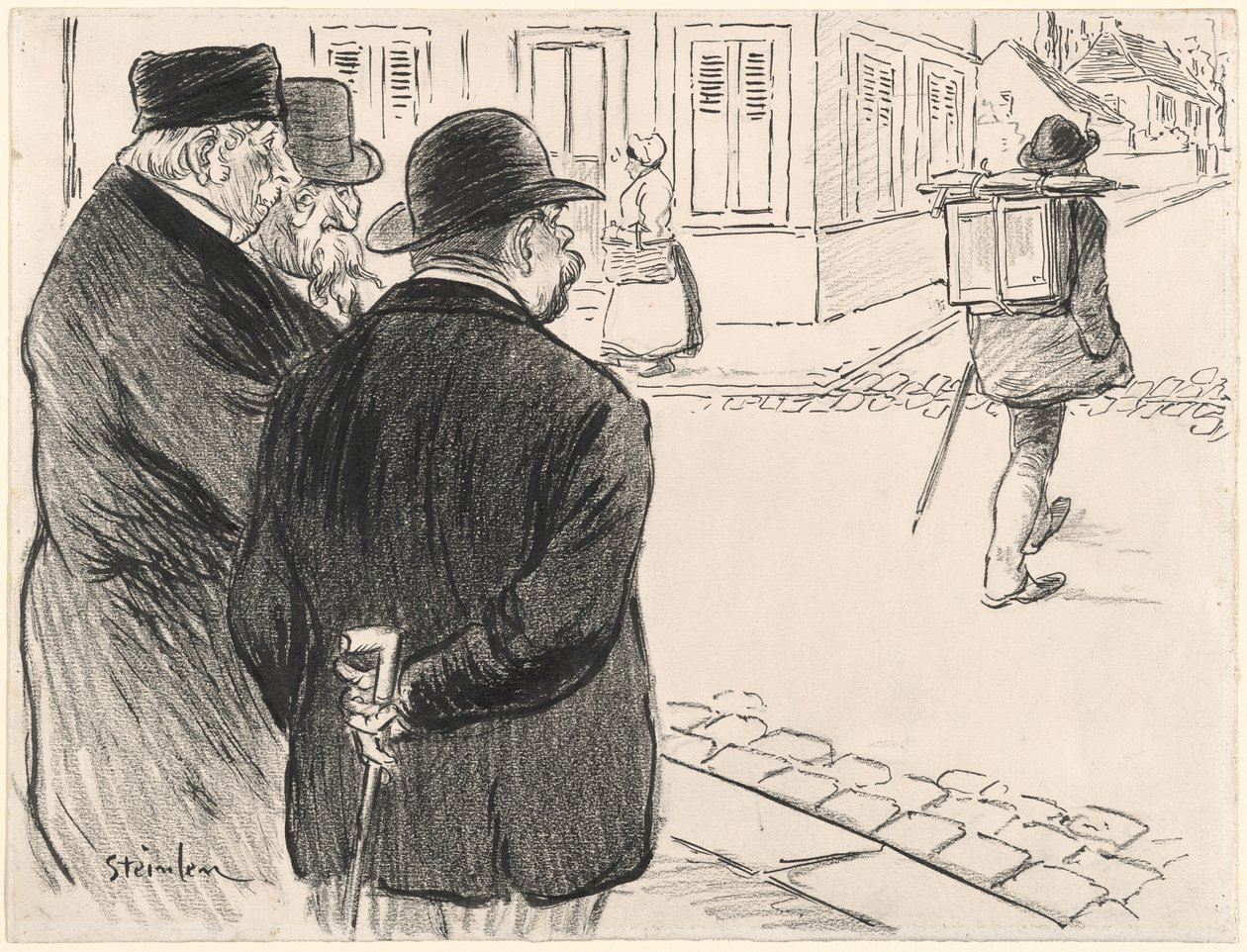Ele age como um pintor, final do século 19 e início do século 20. de Théophile Alexandre Steinlen