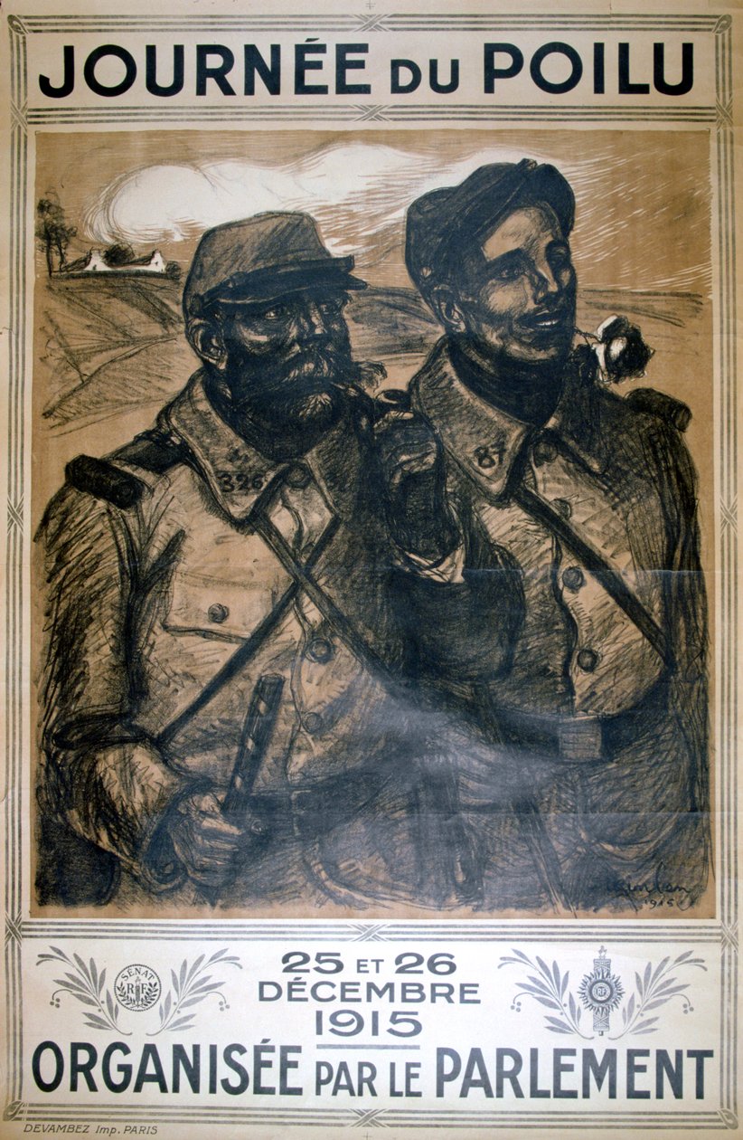 Dia cabeludo 25 e 26 de dezembro de 1915, cartaz francês da Primeira Guerra Mundial, 1915 de Théophile Alexandre Steinlen
