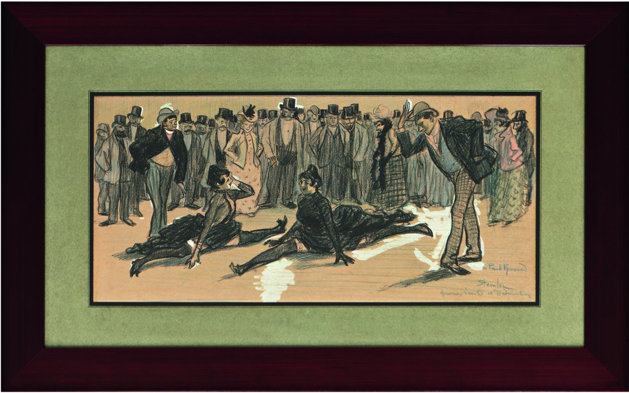 La Goulue e Valentin le Désossé em um baile no Moulin Rouge, 1890. de Théophile Alexandre Steinlen