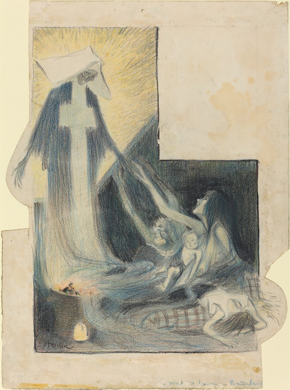 A Morte dos Pobres - Baudelaire, 1894. de Théophile Alexandre Steinlen