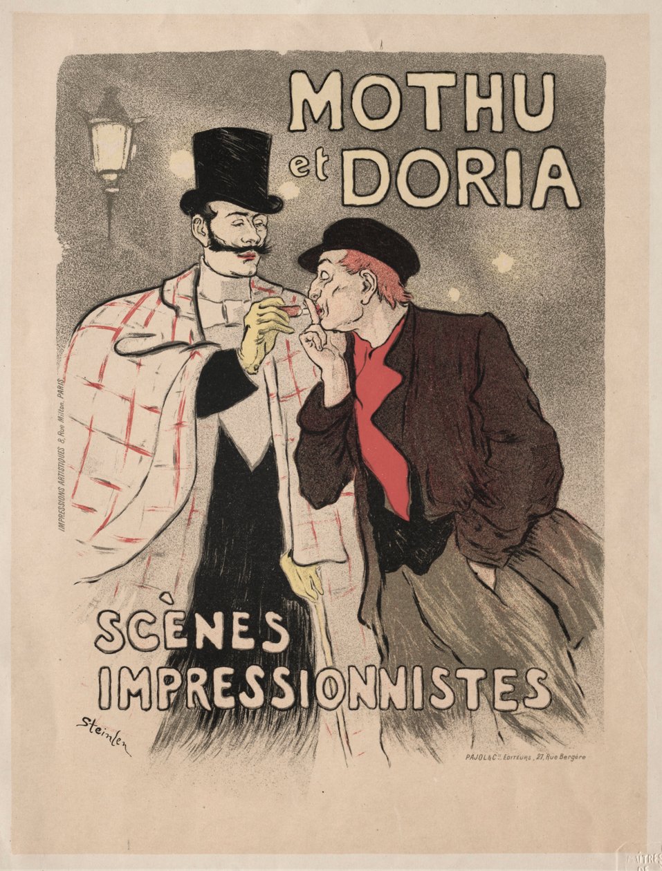 Mothu et Doria - cenas impressionistas, 1893. de Théophile Alexandre Steinlen