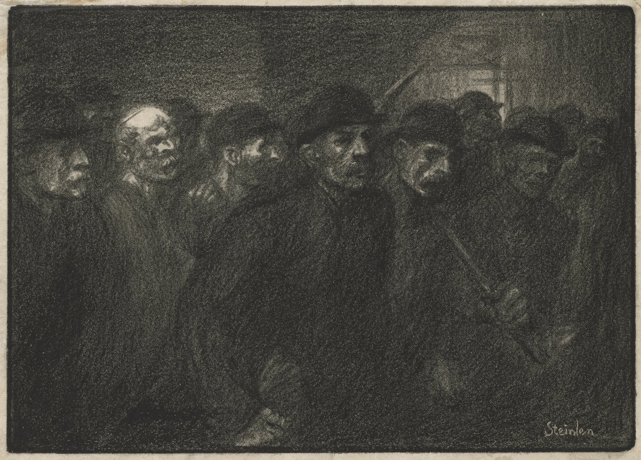 Trabalhadores a sair da fábrica de Théophile Alexandre Steinlen