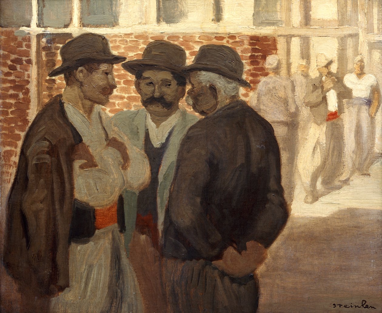 Trabalhadores da construção civil, c1911 de Théophile Alexandre Steinlen