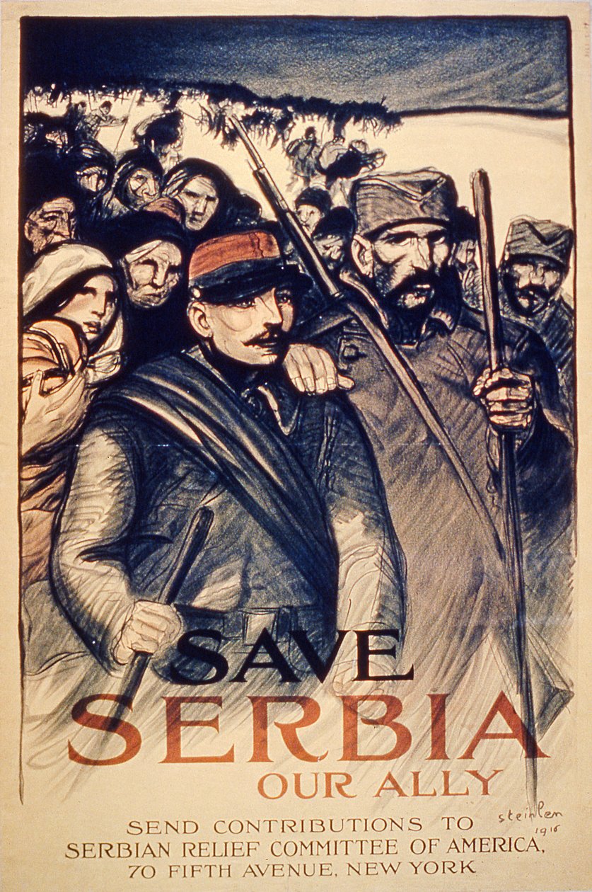 "Salve a Sérvia, nosso aliado", pôster, 1915 de Théophile Alexandre Steinlen