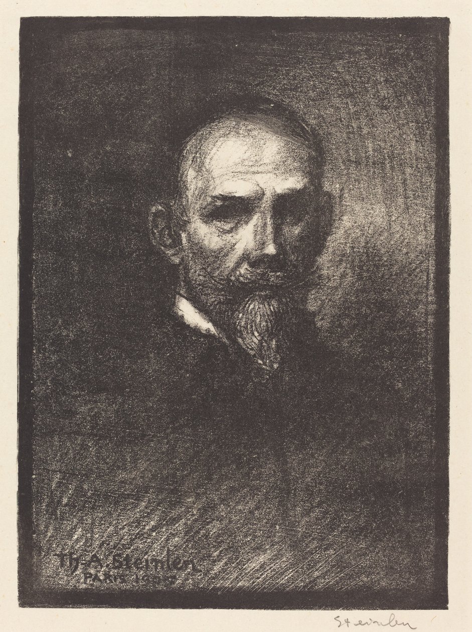 Autorretrato (Steinlen de frente, cabeça reta) de Théophile Alexandre Steinlen