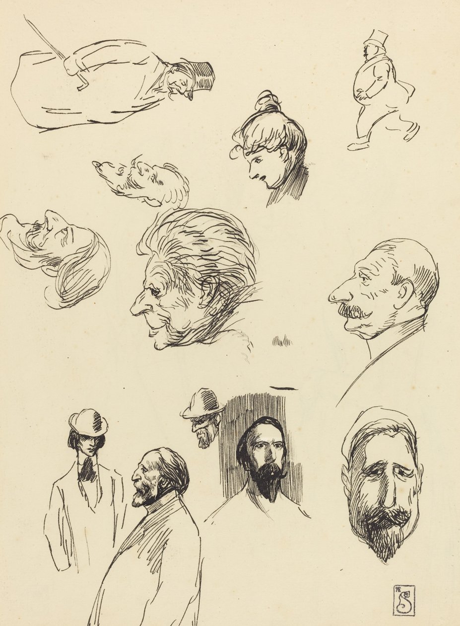 Estudos de Figuras e Cabeças de Théophile Alexandre Steinlen