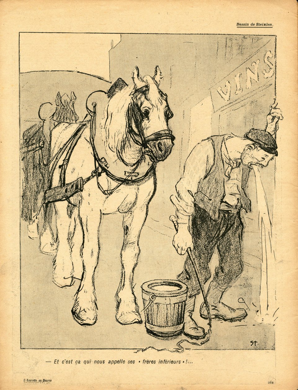 A Placa de Manteiga, Satirical em Cores de Théophile Alexandre Steinlen
