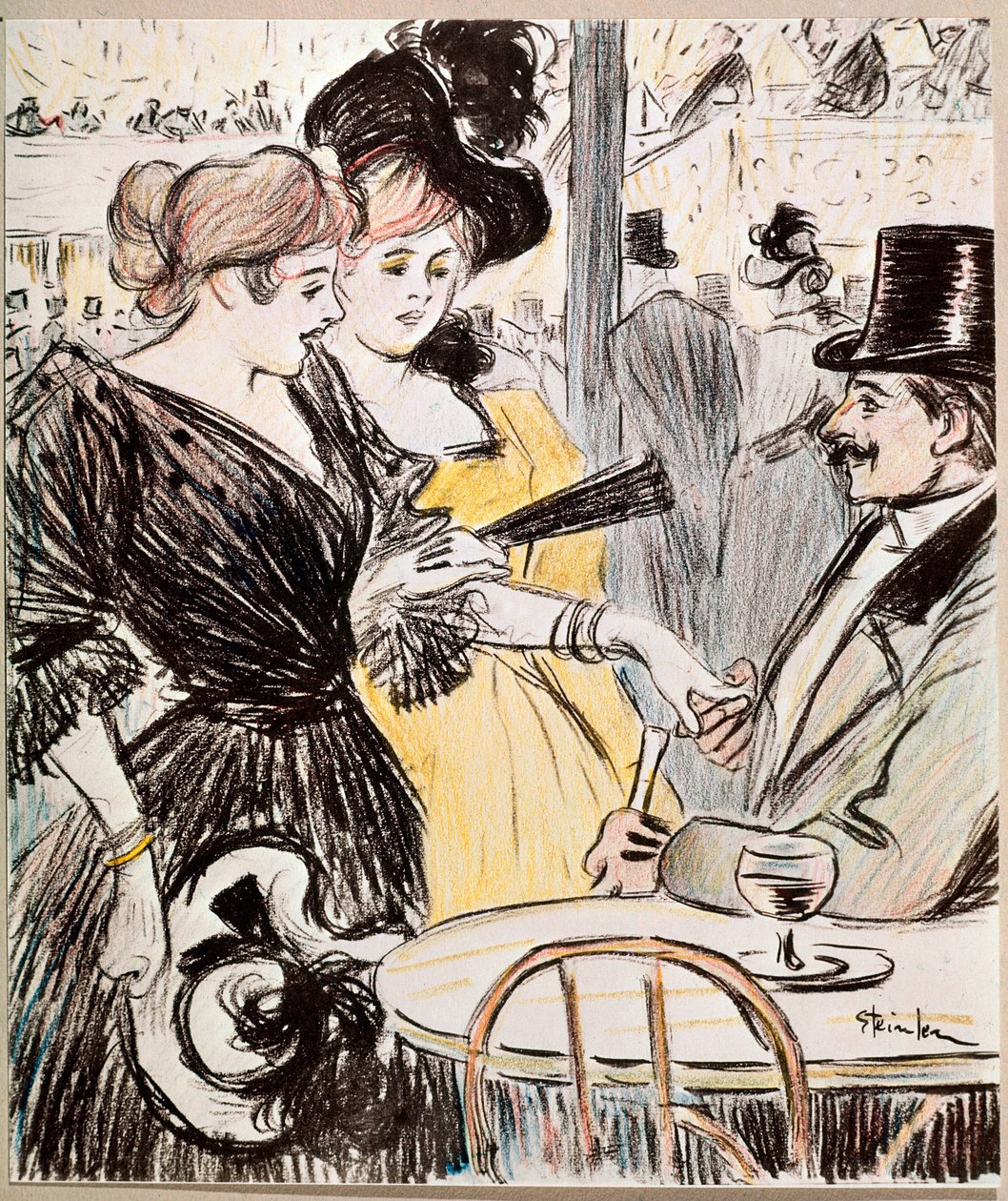 O concerto do café. (Desenho, final do século XIX) de Théophile Alexandre Steinlen