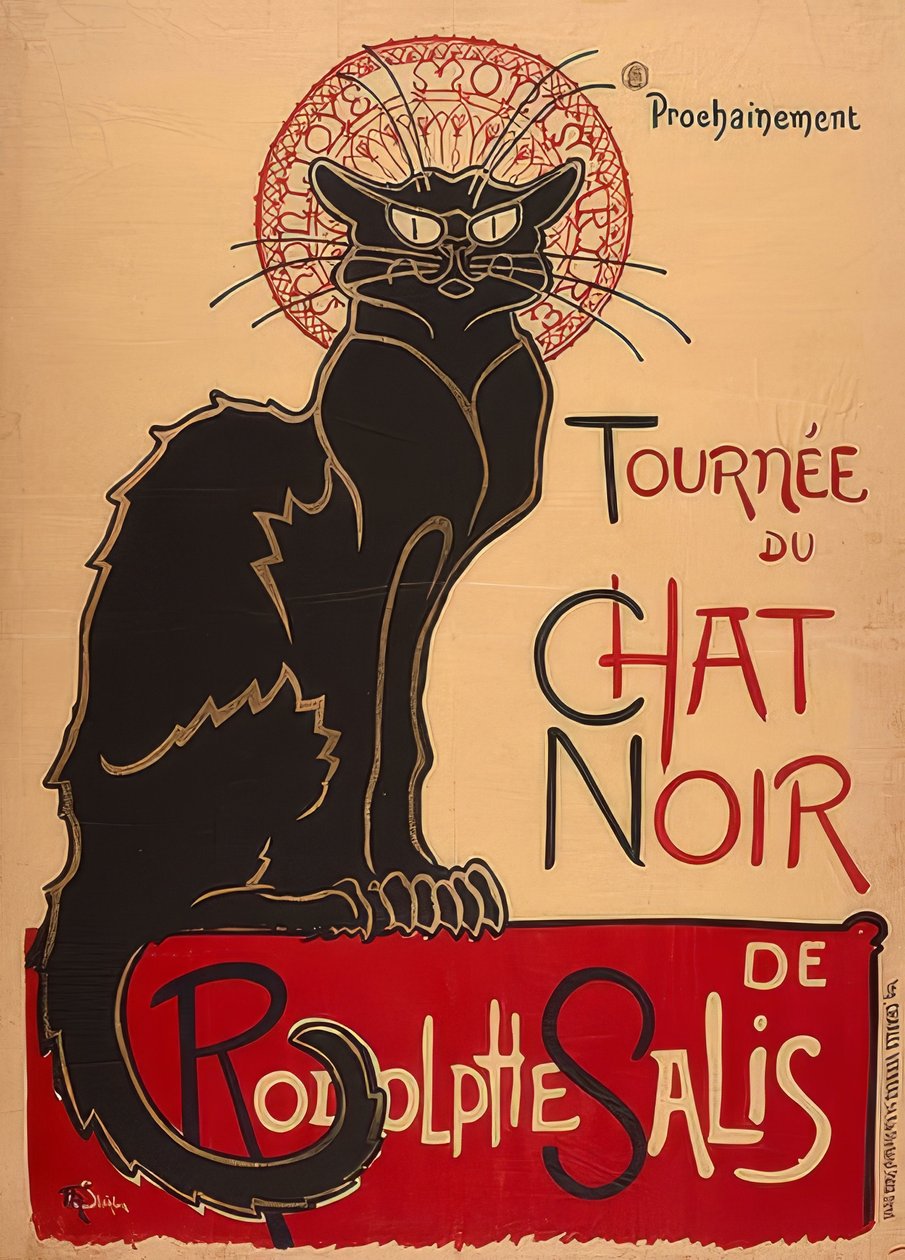 Tour Chat Noir de Rodolphe Salis (1. Fassung). Frankreich 1896, Charles Vernaux, Paris de Théophile Alexandre Steinlen
