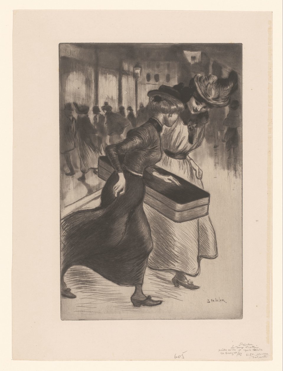 Duas mulheres andando na rua Les deux trotins de Théophile Alexandre Steinlen