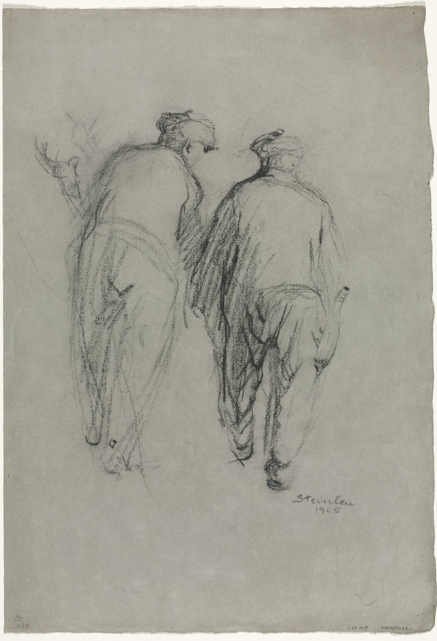 Dois homens a trabalhar, vista traseira de Théophile Alexandre Steinlen