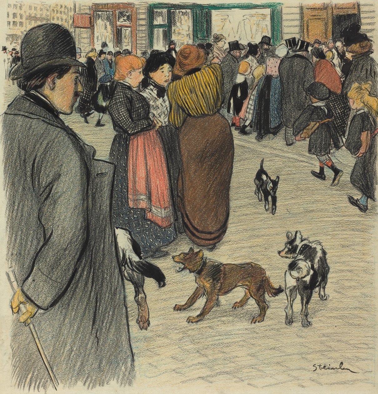 Observando a multidão de Théophile Alexandre Steinlen