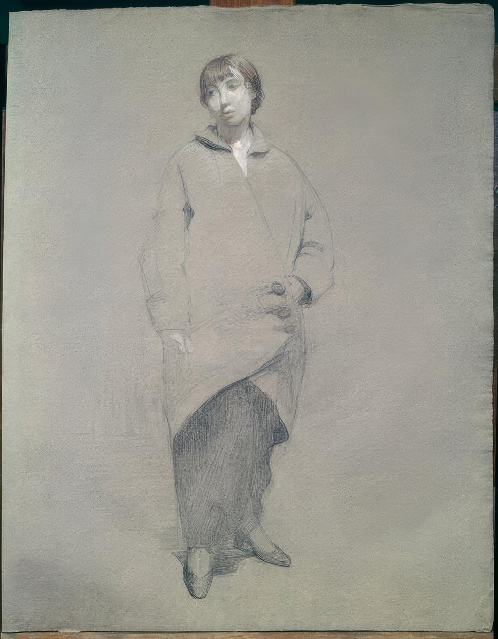 Mulher jovem com casaco de Théophile Alexandre Steinlen