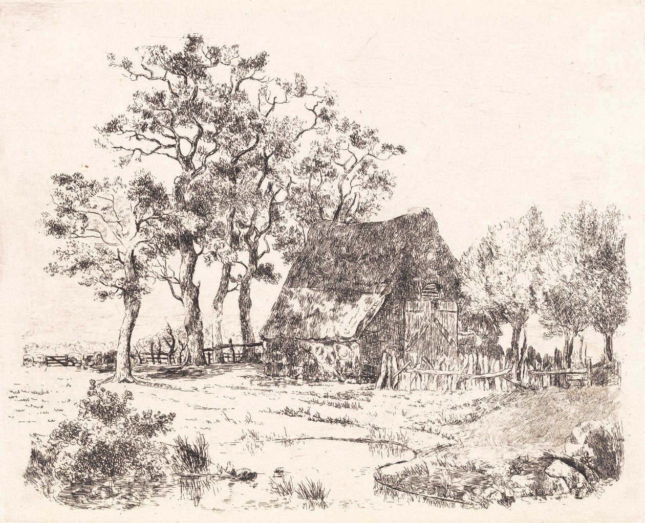 Uma casa de palha entre árvores de Thorald Læssøe