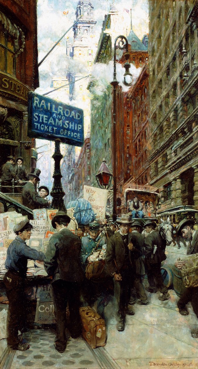 Vendedor de notícias na Broadway de Thornton Oakley