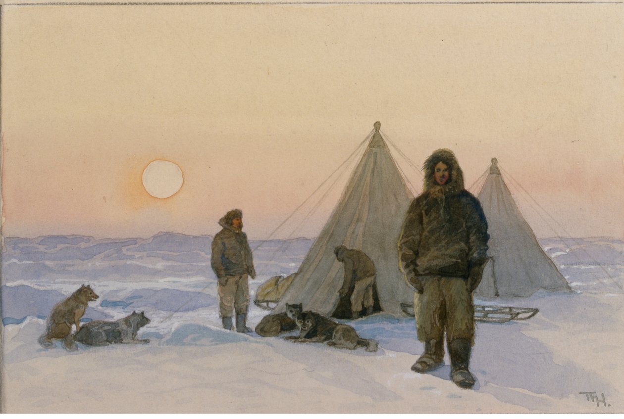 Expolorers polares (aguarela sobre papel) de Thorolf Holmboe