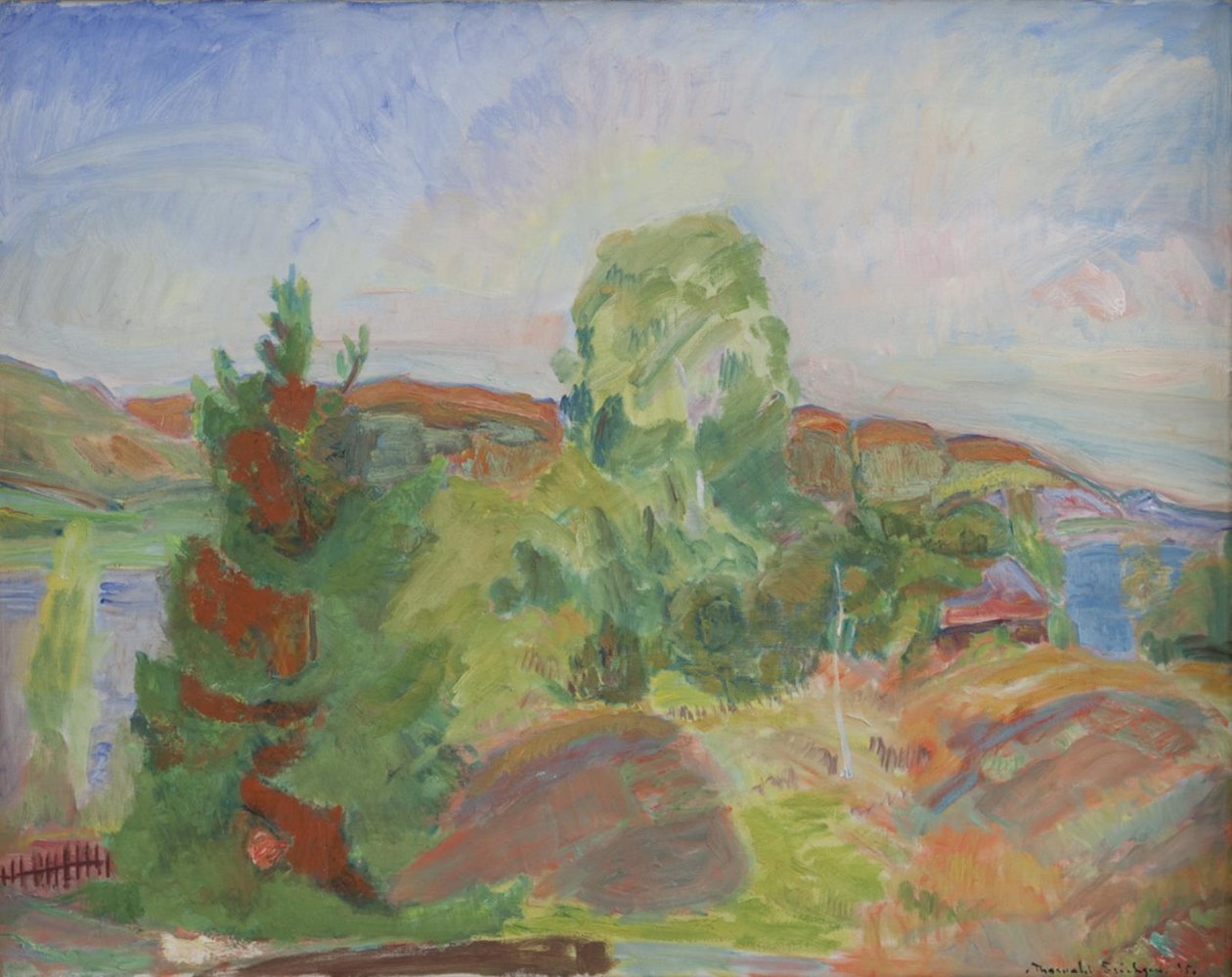 Solstício de verão. Paisagem de Thorvald Erichsen