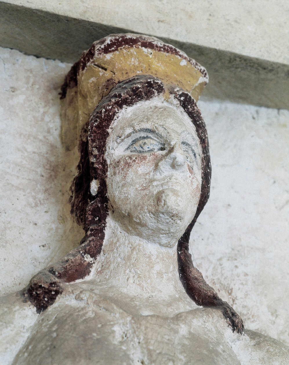 Túmulo trácio de Sveshtari, detalhe de uma estátua de mulher em Atlas, século III a.C. (escultura de pedra) de Thracian Thracian