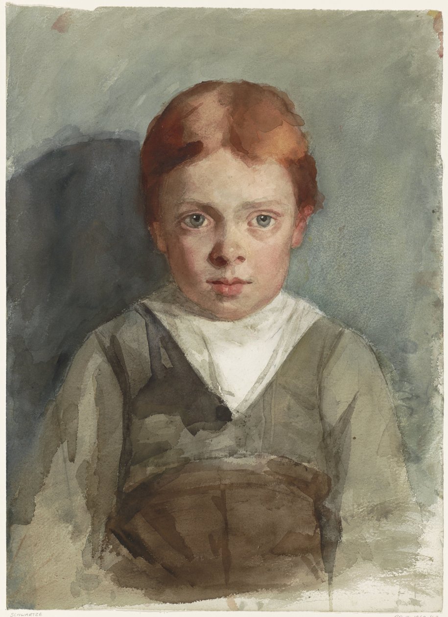 Retrato de um rapaz de cabelo ruivo, de frente de Thérèse Schwartze