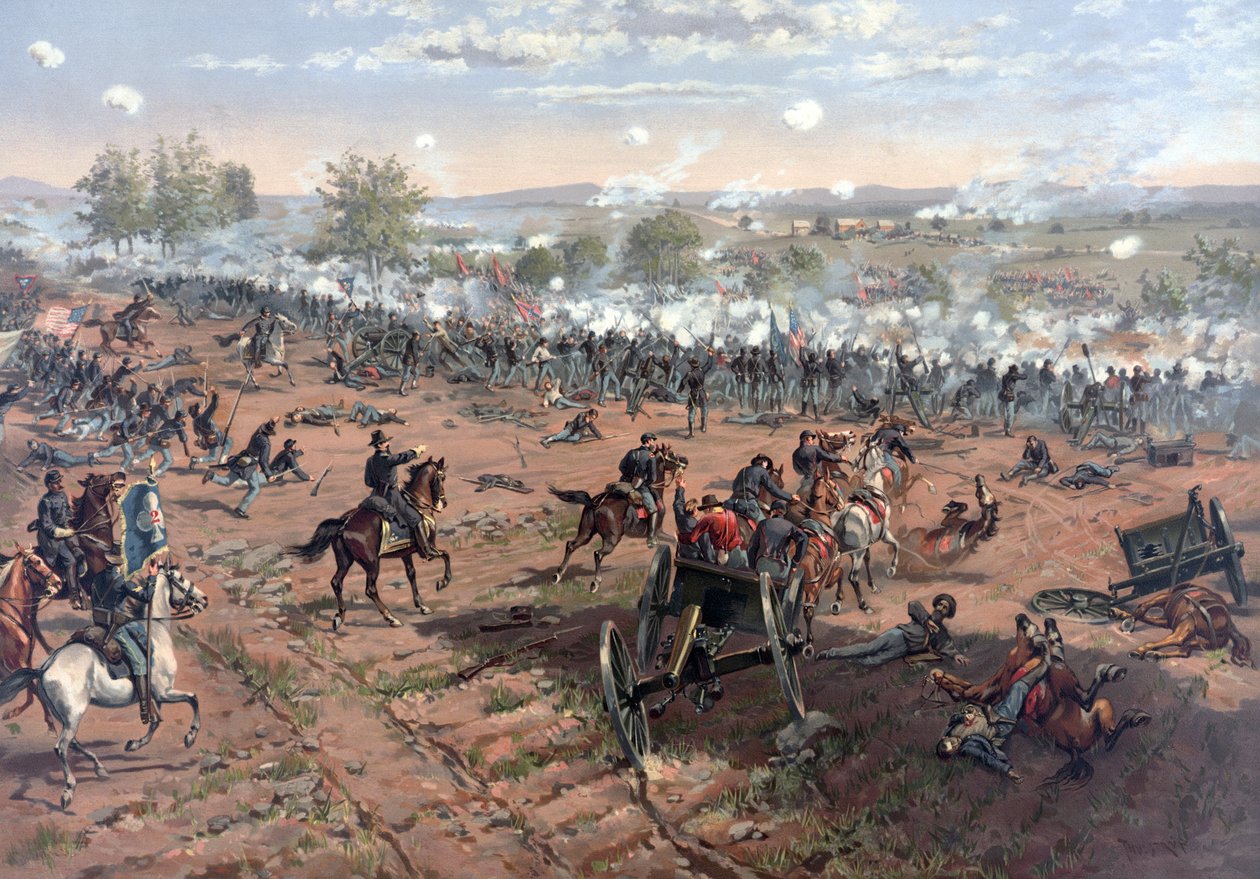 Batalha de Gettysburg, pub. L Prang & Co., 1886 de Thure de Thulstrup