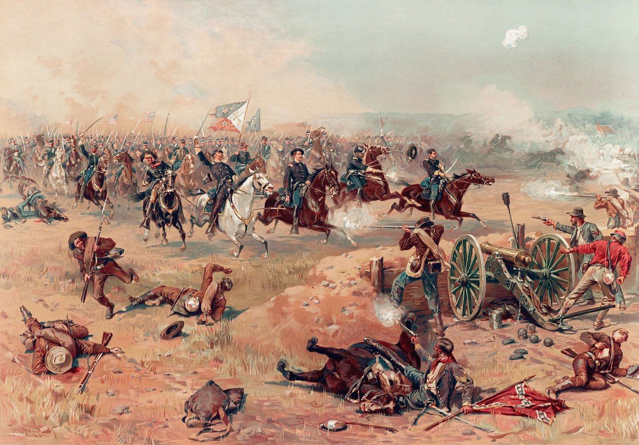 A carga final de Sheridan em Winchester, pub. 1886. de Thure de Thulstrup