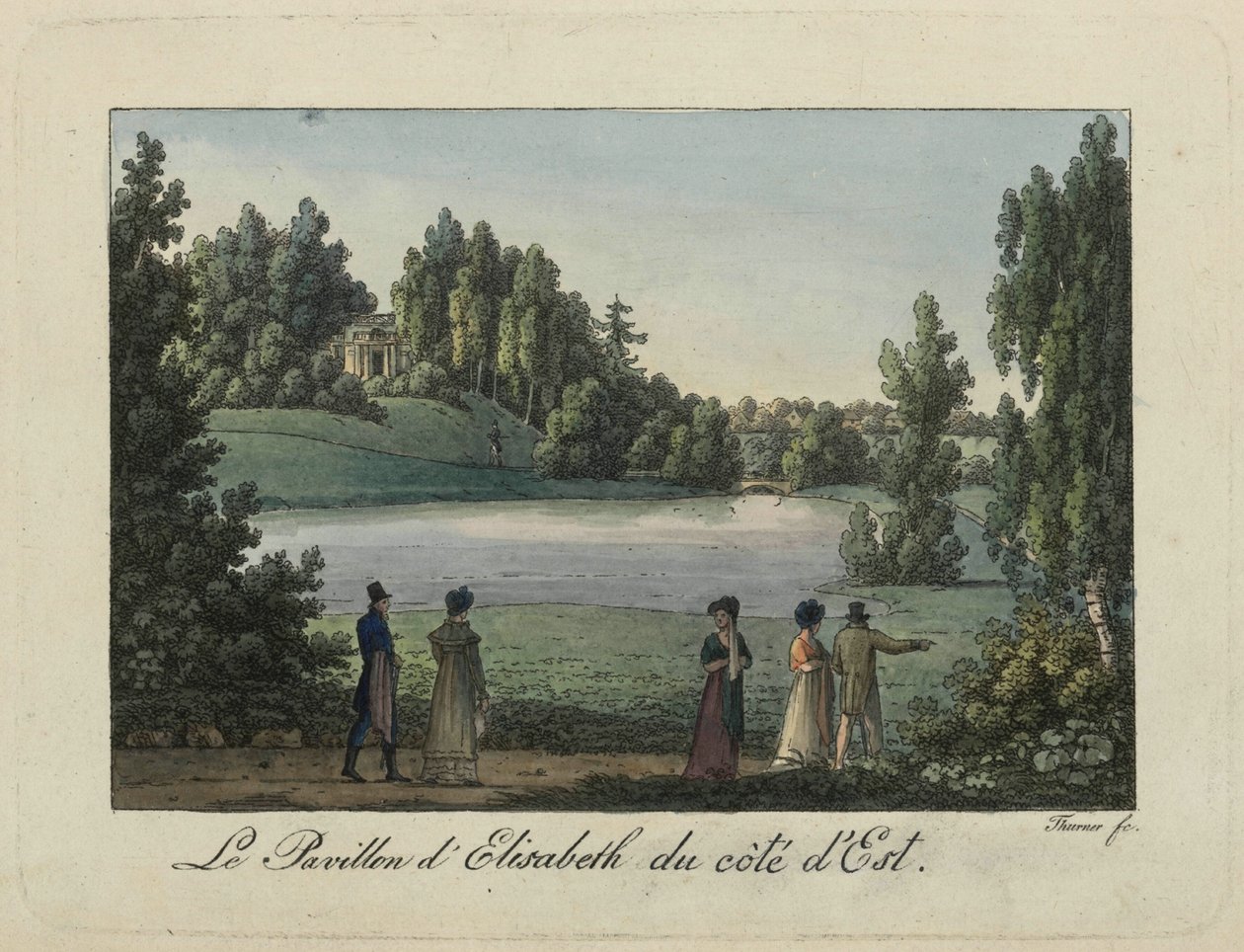 O Elizabeth Pavilion no Parque Pavlovsk, década de 1810. de Thurner