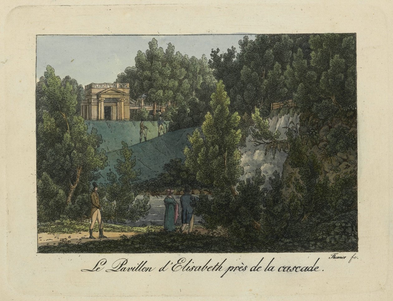O Elizabeth Pavilion no Parque Pavlovsk, década de 1810. de Thurner