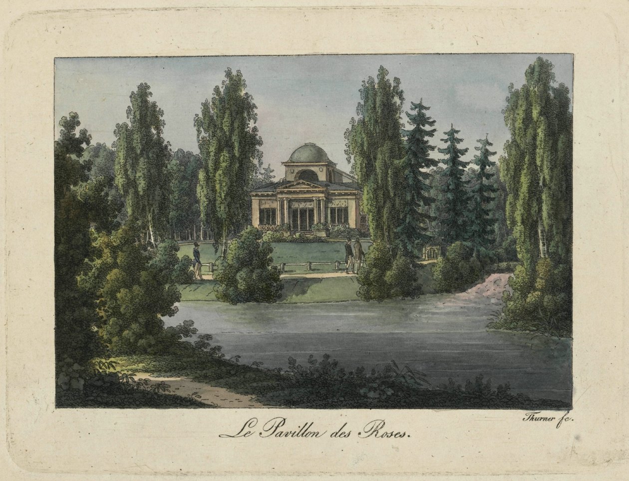 O Pavilhão das Rosas no Parque Pavlovsk, década de 1810. de Thurner