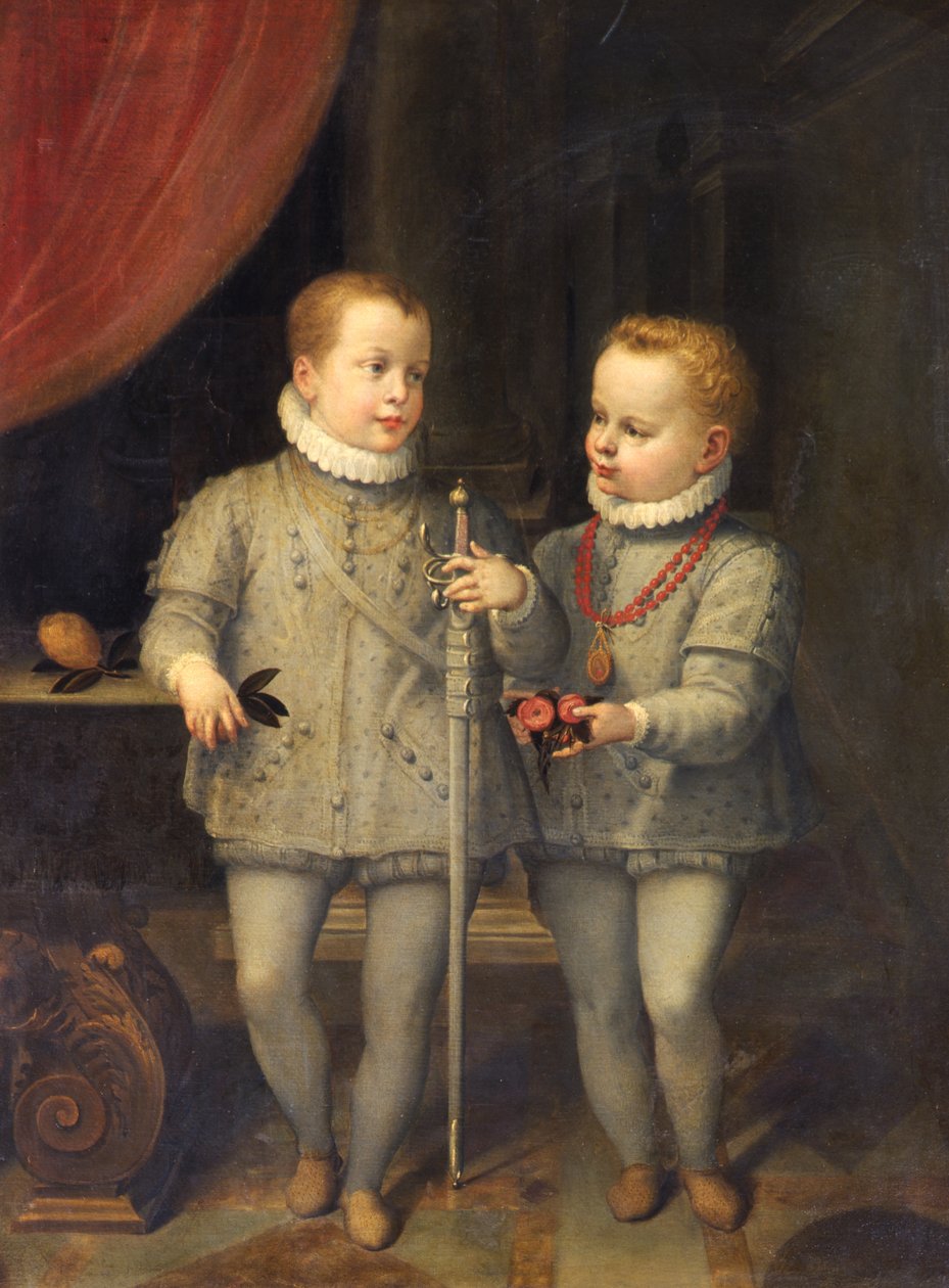 Os dois filhos de Charles V, do século XVI de Tiberio di Titi