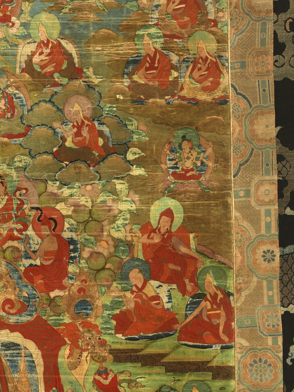 Detalhe do terceiro Panchen Lama Losan Penden Yeshe de Tibetan School