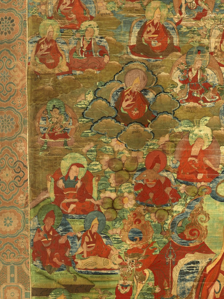 Detalhe do terceiro Panchen Lama Losan Penden Yeshe de Tibetan School