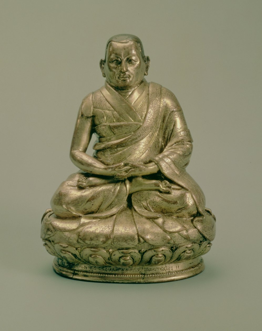 Sonam Gyatso (1543-89), Terceiro Dalai Lama, século XVI-XVII (cobre dourado) de Tibetan School