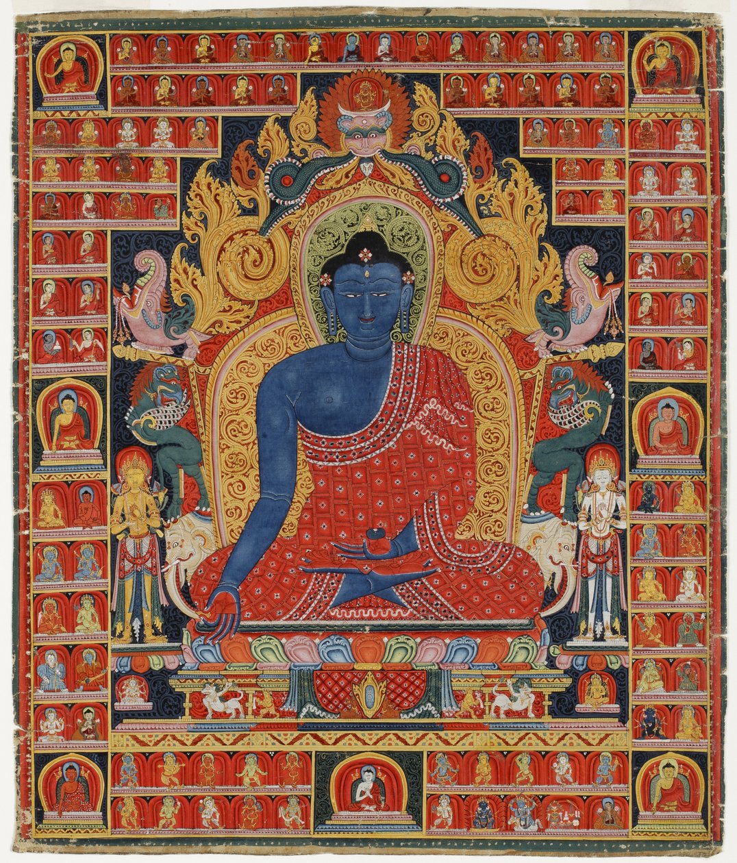 Buda, o Supremo Curador (wc opaco no algodão) de Tibetan School