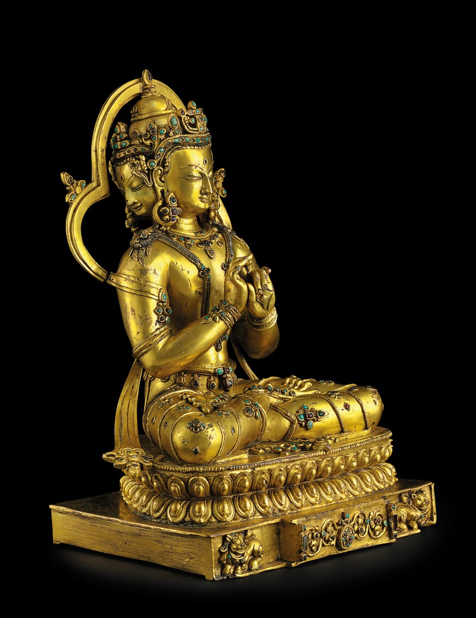 Figura de Vairochana, Densatil (bronze dourado) (ver também 876882-4) de Tibetan School