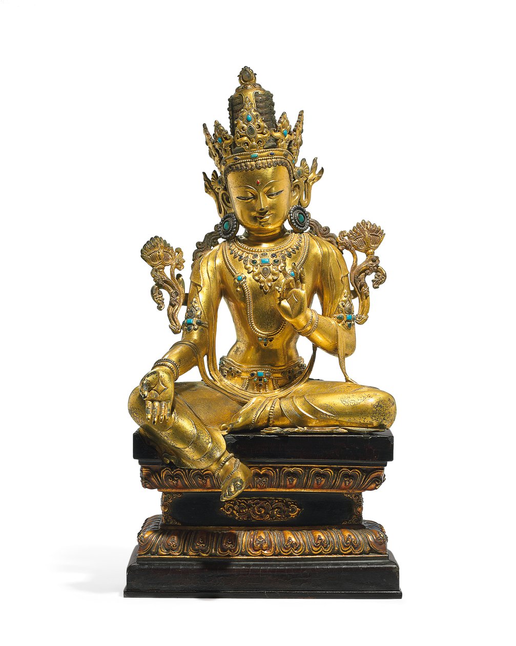Figura imperial de Avalokiteshvara (ver também 474250 a 474254) (bronze dourado) de Tibetan School